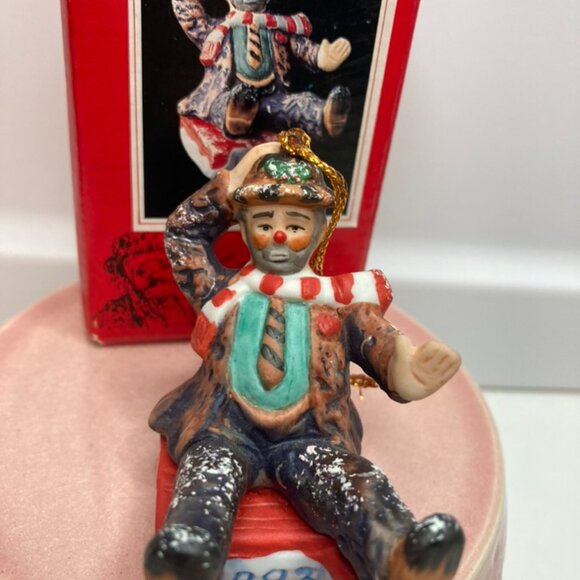 Emmett Kelly Circus Collection Figure DOWNHILL 2" EKX-93 Clown 1993 Ornament - Picture 2 of 10